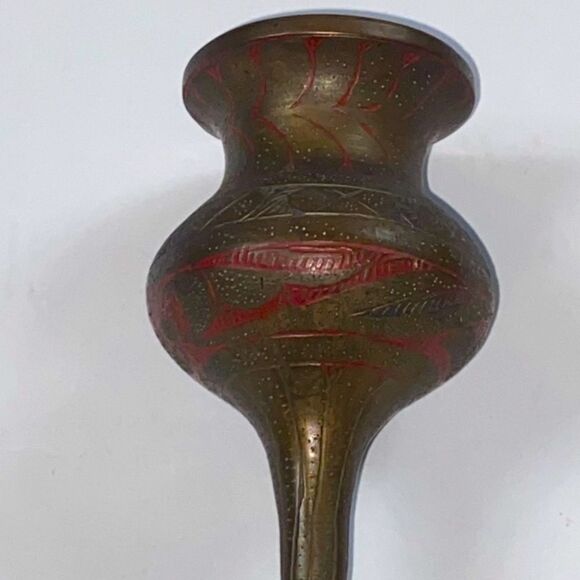 Antiedad 54y Messag Engraved Vase  Uit India - Picture 1 of 15